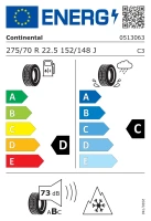 275/70R22.5 opona CONTINENTAL Conti Urban Scandinavia HA3+ 16PR 152/148J